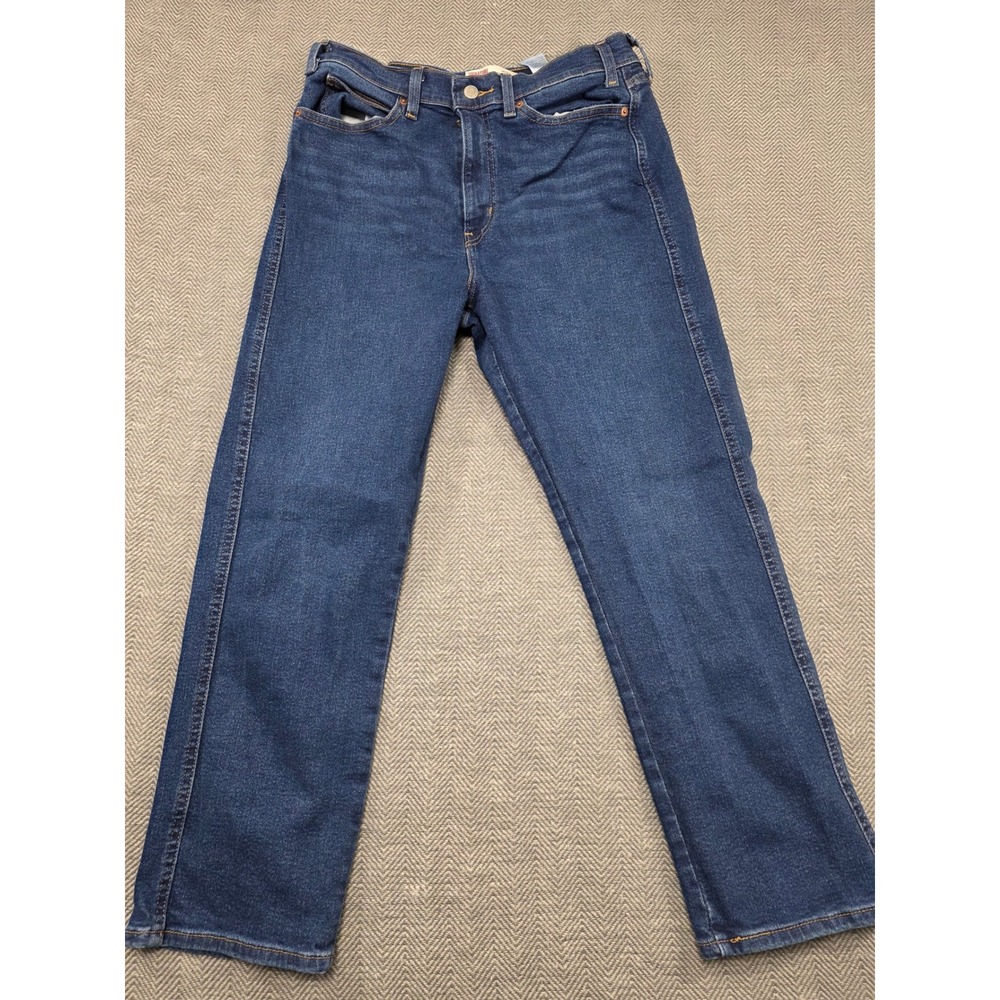 Levi Signature Heritage High Rise Straight Dark Denim Jean Women Size 12 W31